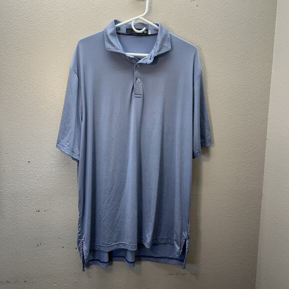 Ralph Lauren X RLX Golf Polo Shirt XL BLUE WHITE STRIPE Performance Collared - Picture 1 of 6